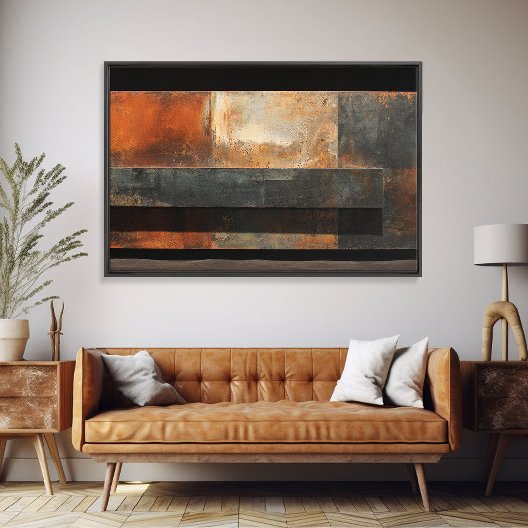 Steel and Rust Texture Abstract Panel Canvas Print, Garage Art, Sports Posters, Garage Decor, Fine Art, Motor, Luxury Decor, GAR-3x2-51