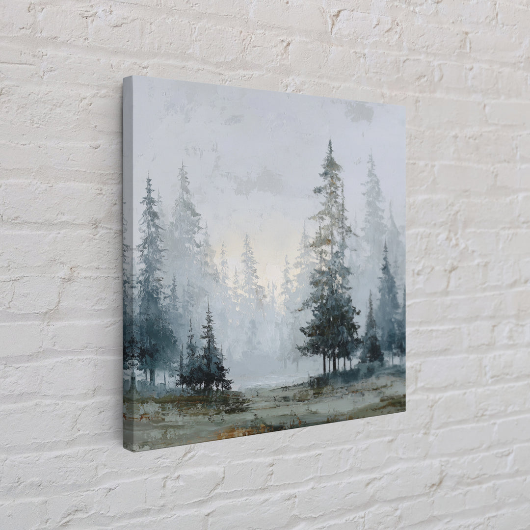 Monochrome Forest Silhouette Framed Canvas Print, Guest Bedroom Art, Bedroom Prints, Bedroom Decor, Guest, Minimalist Decor, GBA-1x1-37