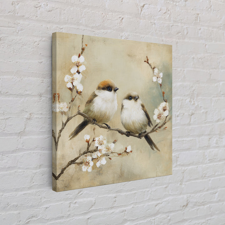 Small Bird Pair on Flowering Branch Canvas Print, Guest Bedroom Art, Home Decor, Bedroom Decor, Fine Art, Guest, Printable Art, GBA-1x1-4