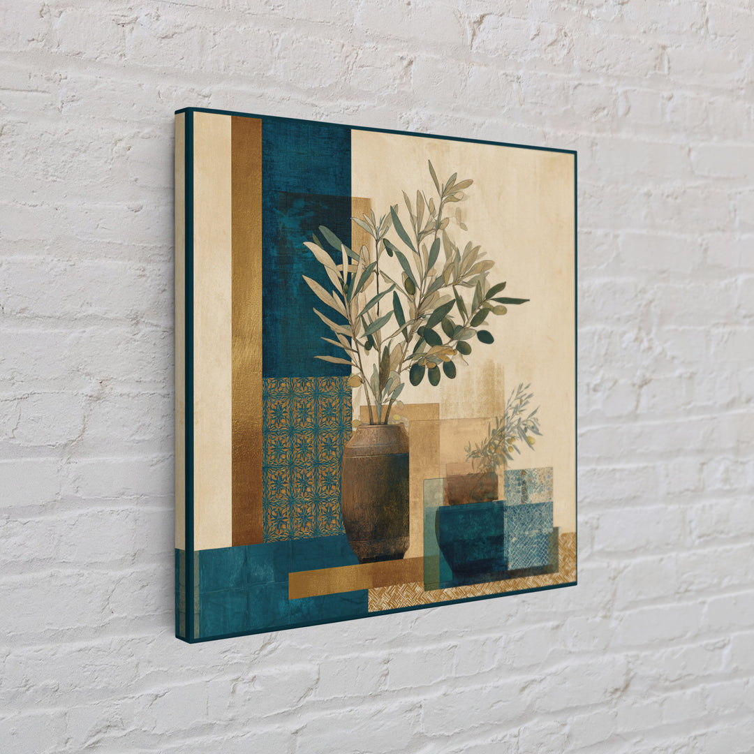 Olive Branch Still Life Framed Canvas Print, Guest Bedroom Art, Gallery Decor, Bedroom Decor, Oil Painting, Guest, GBA-1x1-41