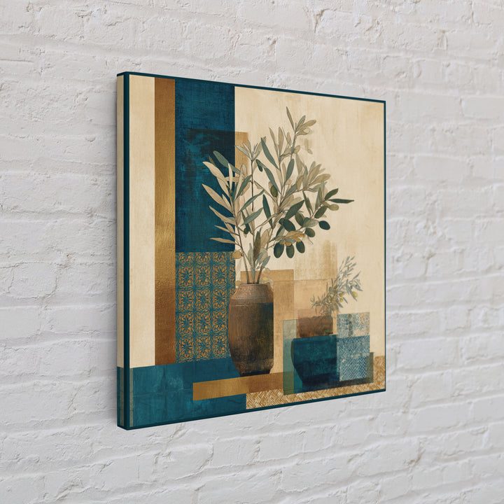 Olive Branch Still Life Framed Canvas Print, Guest Bedroom Art, Gallery Decor, Bedroom Decor, Oil Painting, Guest, GBA-1x1-41