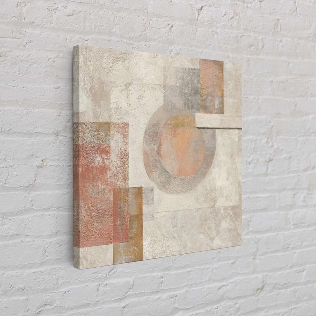 Warm Terracotta Shapes Framed Canvas Print, Guest Bedroom Art, Above Bed Decor, Bedroom Decor, Fine Art, Guest, Boho Decor, GBA-1x1-46