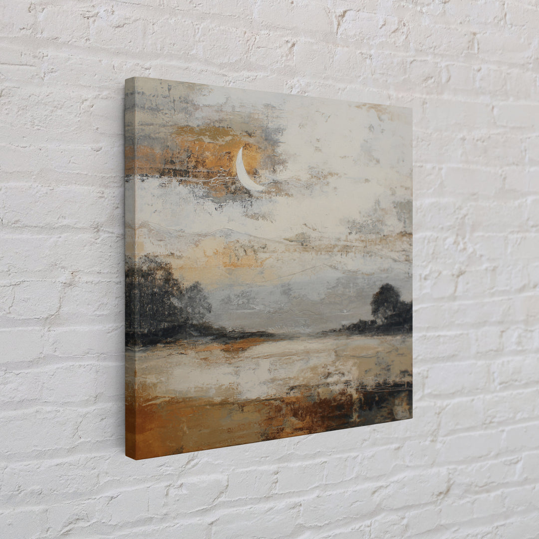 Quiet Lake Landscape at Early Morning Canvas Print, Guest Bedroom Art, Funky Wall Art, Bedroom Decor, Fine Art, Guest, GBA-1x1-50