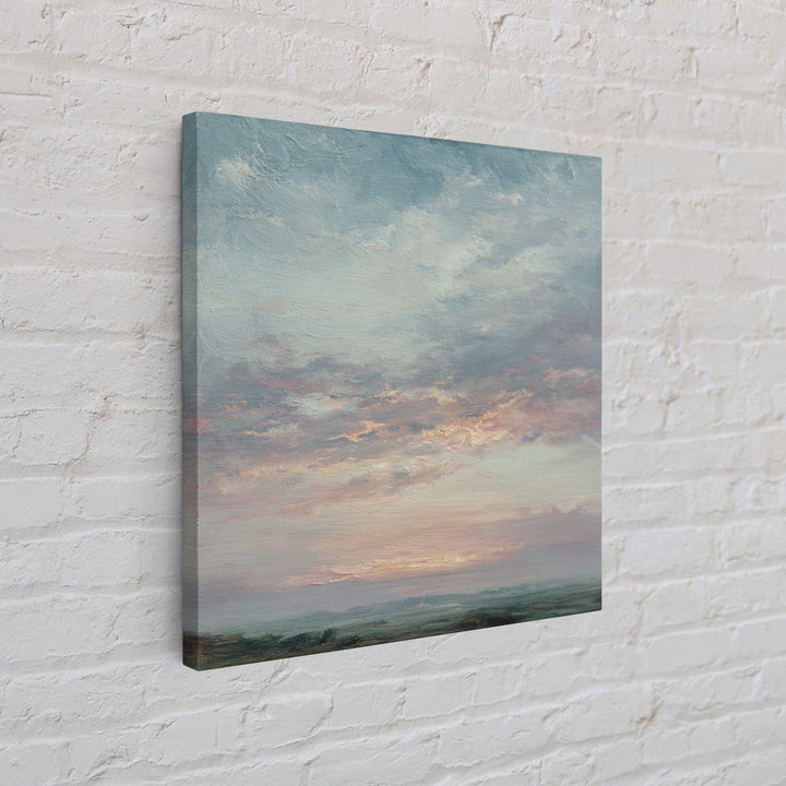 Romantic Cloudscape in Blush and Ivory Canvas Print, Guest Bedroom Art, New Home, Bedroom Decor, Fine Art, Guest, GBA-1x1-59