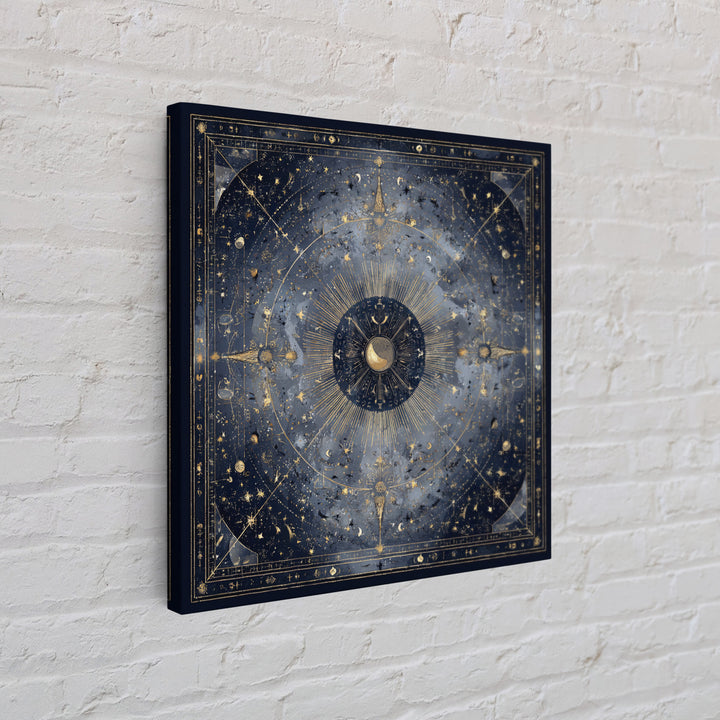 Minimal Moon and Stars Composition Framed Canvas Print, Guest Bedroom Art, Set of 3 Wall Art, Bedroom Decor, Fine Art, Guest, GBA-1x1-64