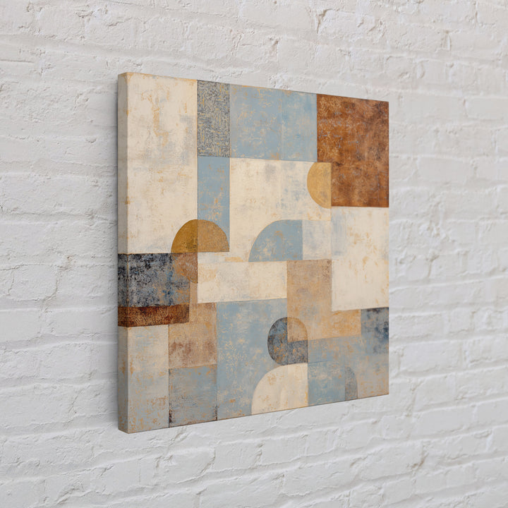 Warm Terracotta Shapes Framed Canvas Print, Guest Bedroom Art, Above Bed Decor, Bedroom Decor, Fine Art, Guest, Boho Decor, GBA-1x1-70