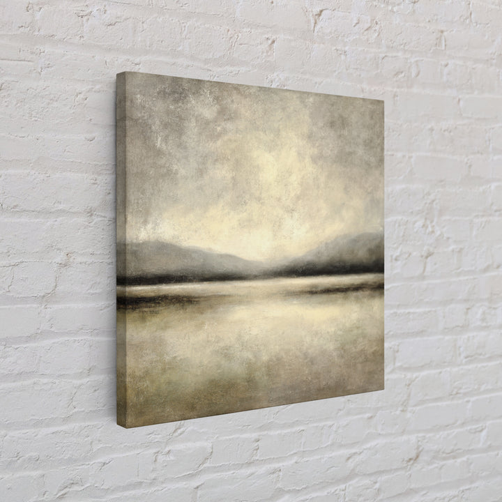 Gentle Rain over Distant Hills Framed Canvas Print, Guest Bedroom Art, Minimalist Wall Art, Bedroom Decor, Abstract Art, Guest, GBA-1x1-72