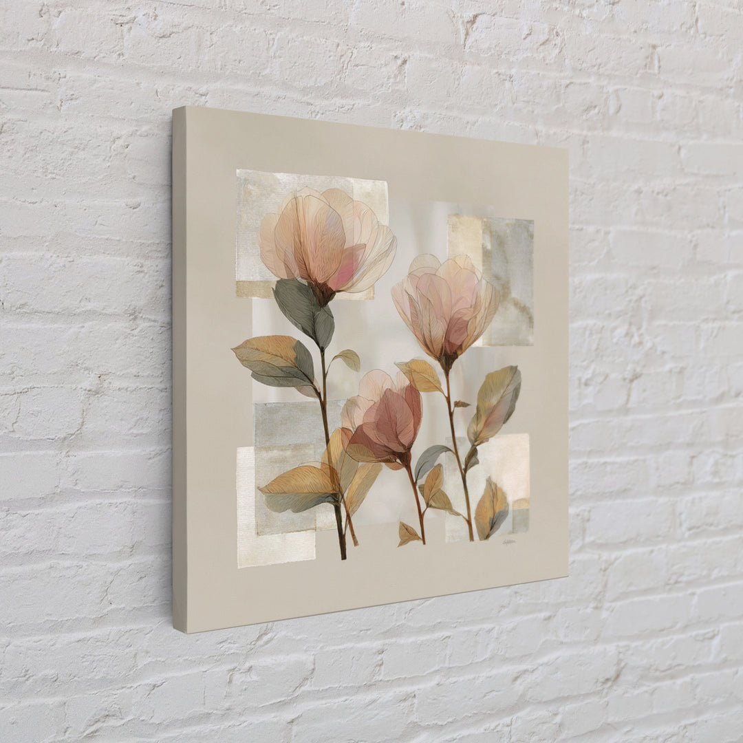 Gentle Botanical Line Drawing Trio Framed Canvas Print, Guest Bedroom Art, Gallery Decor, Bedroom Decor, Fine Art, Guest, GBA-1x1-78
