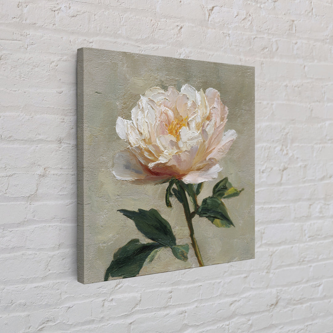 Neutral Peony Painting Canvas Print, Guest Bedroom Art, Textured Painting, Bedroom Decor, Fine Art, Guest, Wall Art Prints, GBA-1x1-81