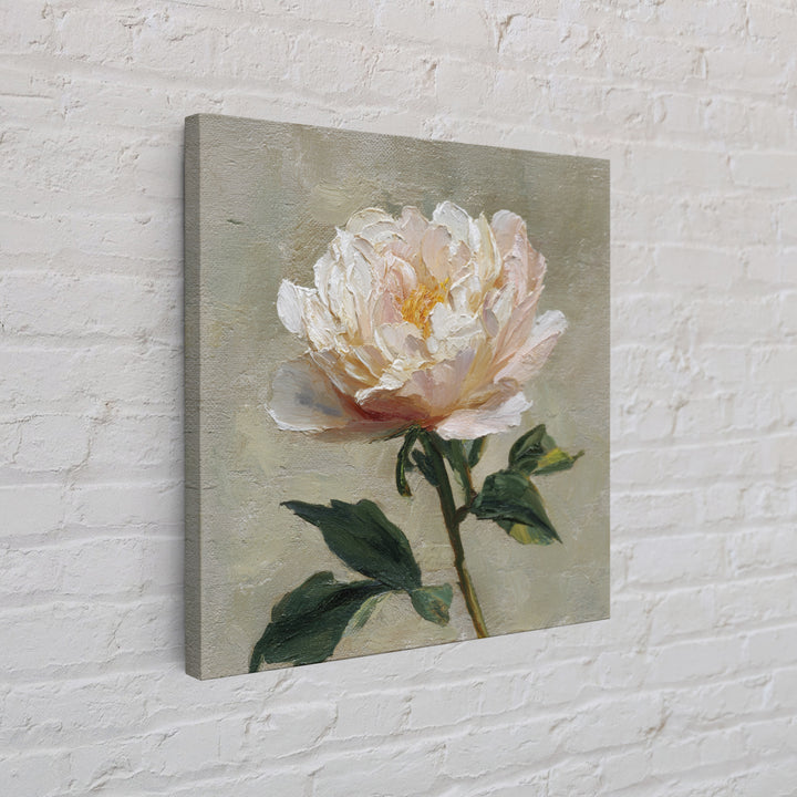 Neutral Peony Painting Canvas Print, Guest Bedroom Art, Textured Painting, Bedroom Decor, Fine Art, Guest, Wall Art Prints, GBA-1x1-81