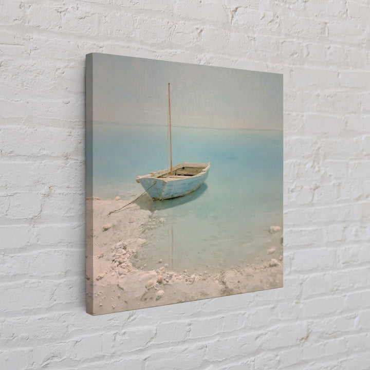 Soft Watercolor Sailboat on Quiet Water Canvas Print, Guest Bedroom Art, Farmhouse Wall Art, Bedroom Decor, Fine Art, Guest, GBA-1x1-90