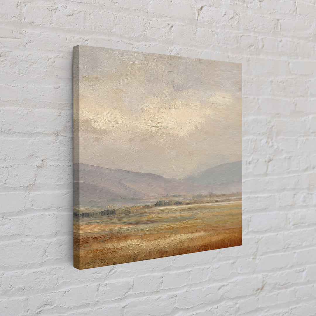 Gentle Rain over Distant Hills Framed Canvas Print, Guest Bedroom Art, Digital Prints, Bedroom Decor, Fine Art, Guest, GBA-1x1-96