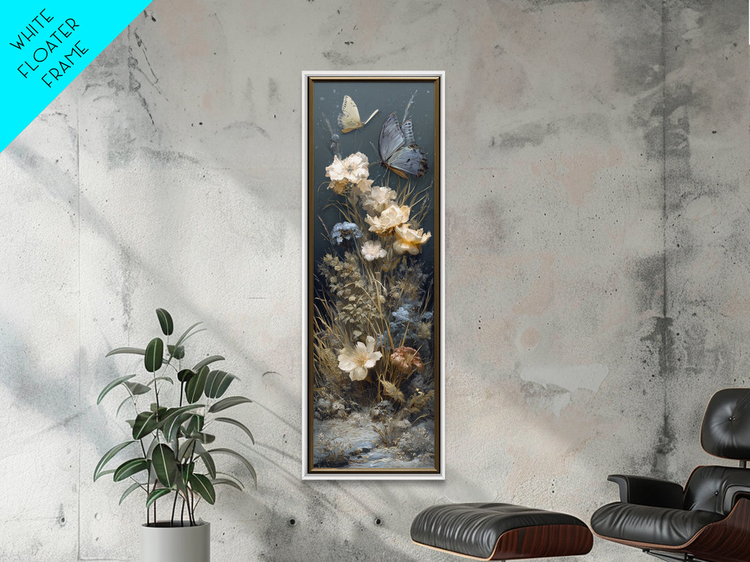 Garden Butterfly and Flowers Specimen Study Canvas Print, Guest Bedroom Art, New Home Gift, Bedroom Decor, Fine Art, Guest, GBA-1x3-11