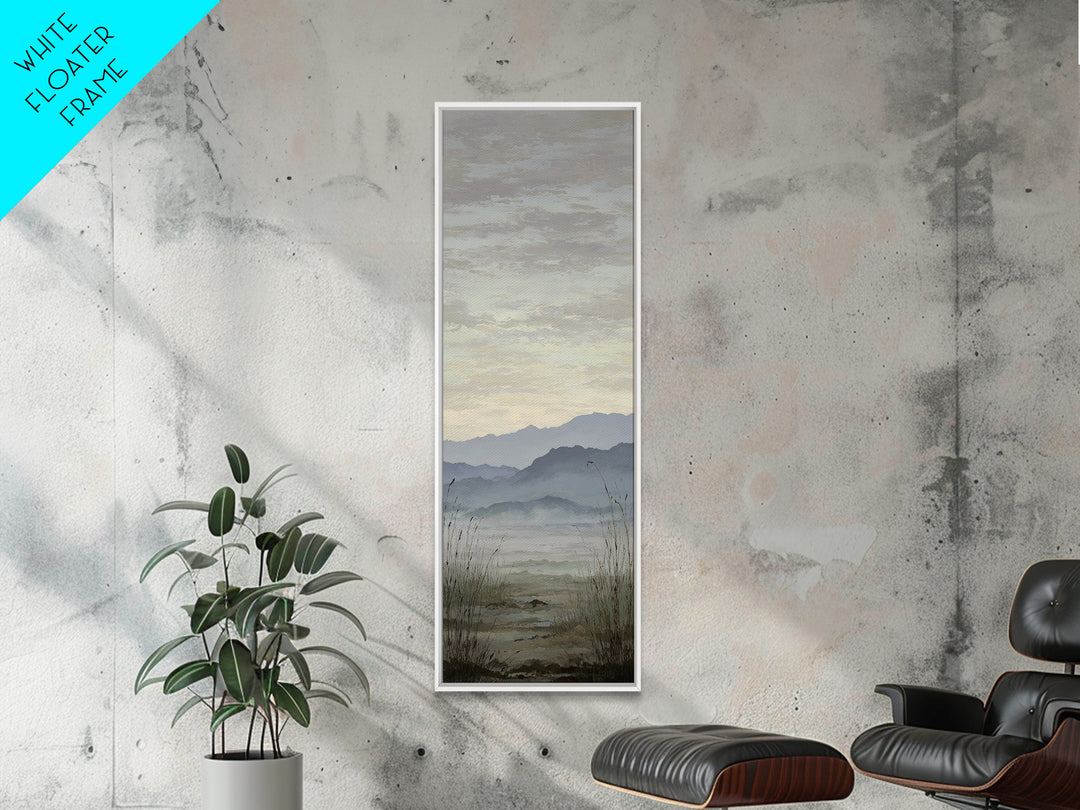 Soft Mountain Horizon Framed Canvas Print, Guest Bedroom Art, Poster, Bedroom Decor, Oil Painting, Guest, Farmhouse Decor, GBA-1x3-19
