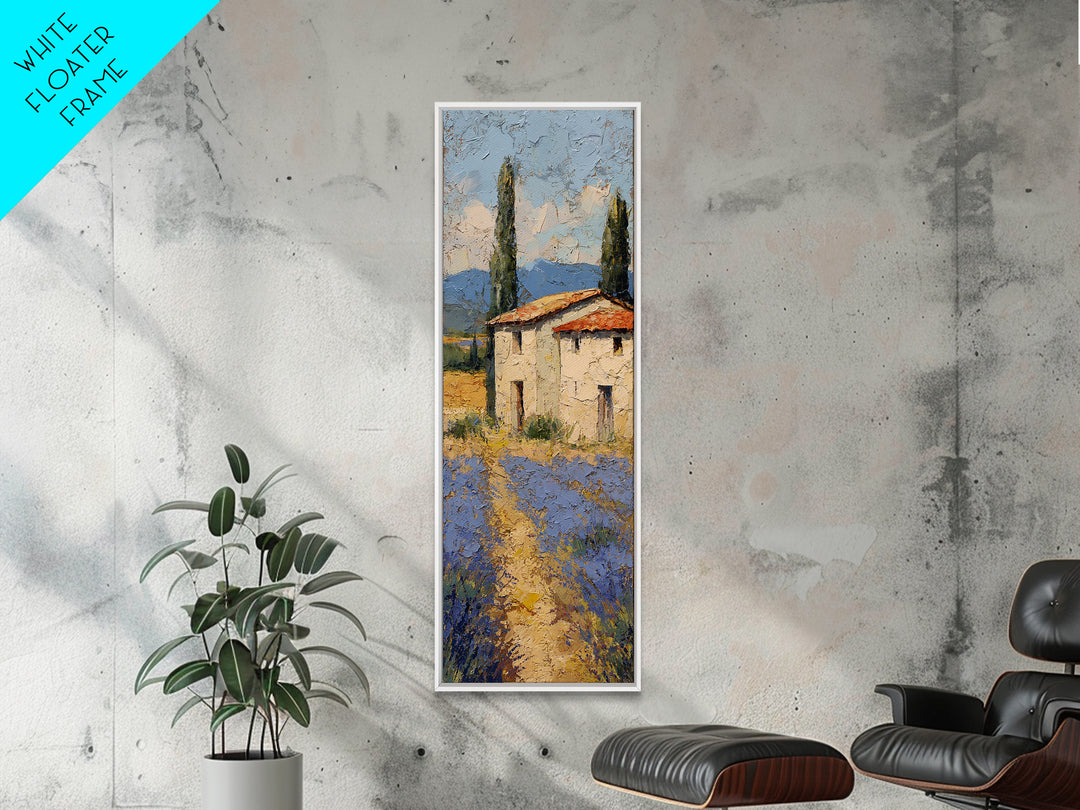 Lavender Field under Pale Sky Framed Canvas Print, Guest Bedroom Art, Prints, Bedroom Decor, Watercolor Art, Guest 331, GBA-1x3-31