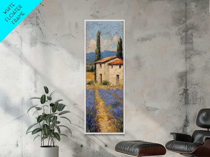 Lavender Field under Pale Sky Framed Canvas Print, Guest Bedroom Art, Prints, Bedroom Decor, Watercolor Art, Guest 331, GBA-1x3-31
