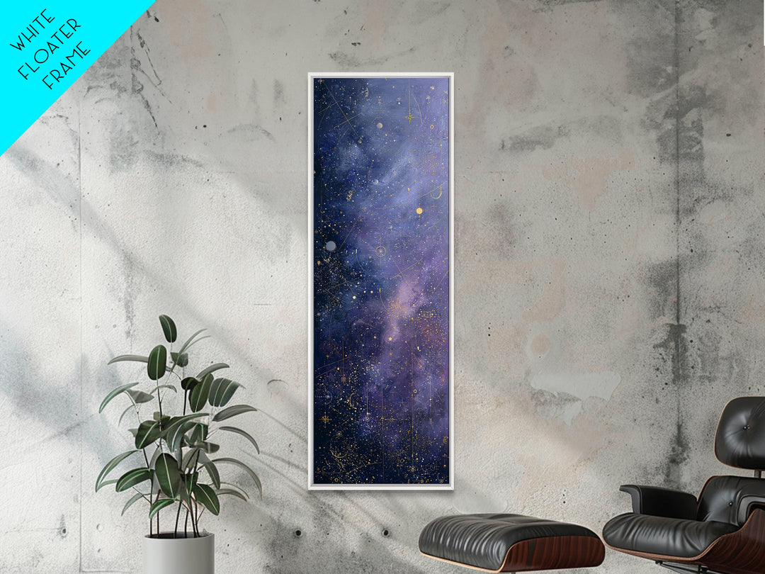 Minimal Moon and Stars Composition Framed Canvas Print, Guest Bedroom Art, Fine Art Print, Bedroom Decor, Fine Art, Guest, GBA-1x3-4