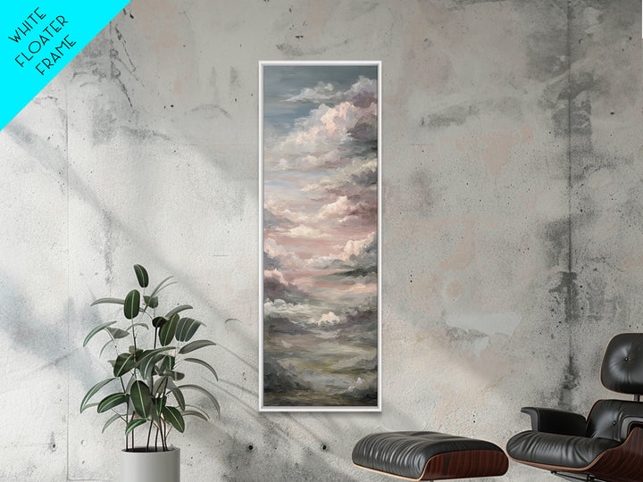 Romantic Cloudscape in Blush and Ivory Framed Canvas Print, Guest Bedroom Art, Wall Art Prints, Bedroom Decor, Fine Art, Guest, GBA-1x3-47