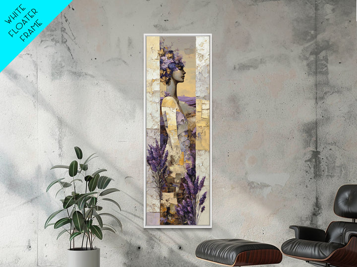 Lavender Field under Pale Sky Canvas Print, Guest Bedroom Art, Bedroom Decor, Oil Painting, Guest, Above Bed Decor, GBA-1x3-55