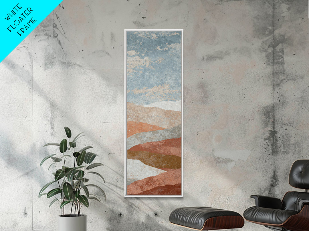 Warm Terracotta Shapes Framed Canvas Print, Guest Bedroom Art, Minimalist Wall Art, Bedroom Decor, Abstract Art, Guest, GBA-1x3-58