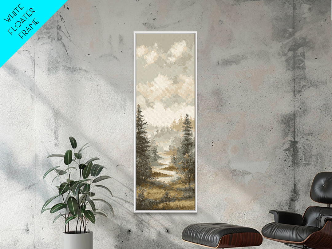 Monochrome Forest Silhouette Canvas Print, Guest Bedroom Art, Prints, Bedroom Decor, Oil Painting, Guest 373, Set of Wall Art, GBA-1x3-73