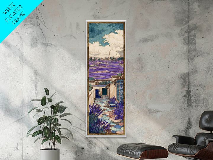 Lavender Field under Pale Sky Framed Canvas Print, Guest Bedroom Art, Pink Wall Art, Bedroom Decor, Fine Art, Guest, New Home, GBA-1x3-79