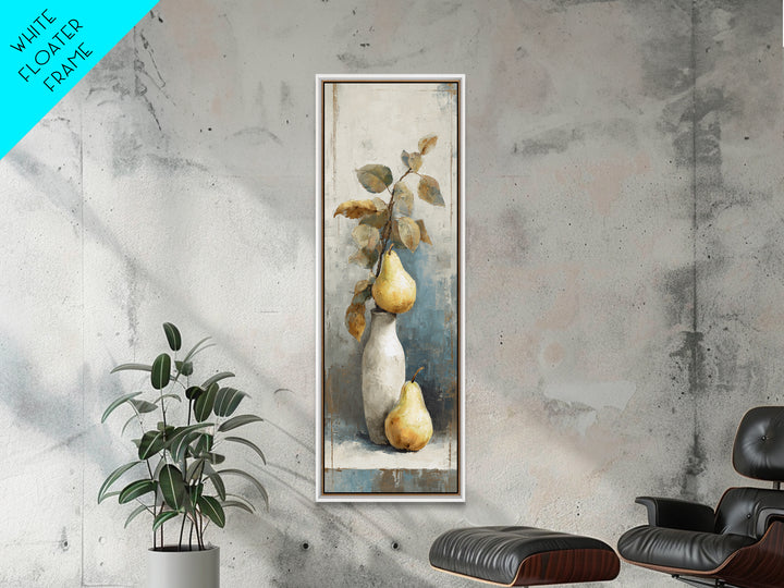Classic Pear Still Life for Cozy Hospitality Framed Canvas Print, Guest Bedroom Art, Statement Artwork, Bedroom Decor, Guest, GBA-1x3-8