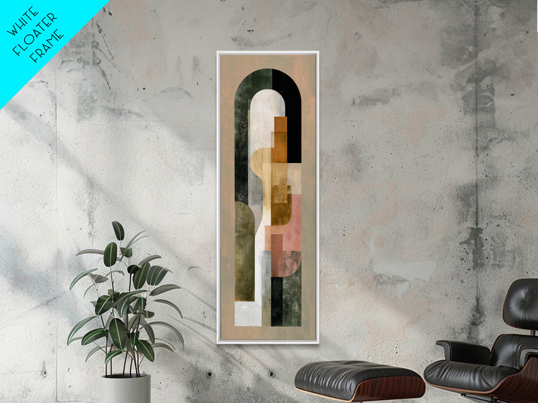 Warm Abstract Arches Framed Canvas Print, Guest Bedroom Art, Funky Wall Art, Bedroom Decor, Abstract Art, Guest, GBA-1x3-87