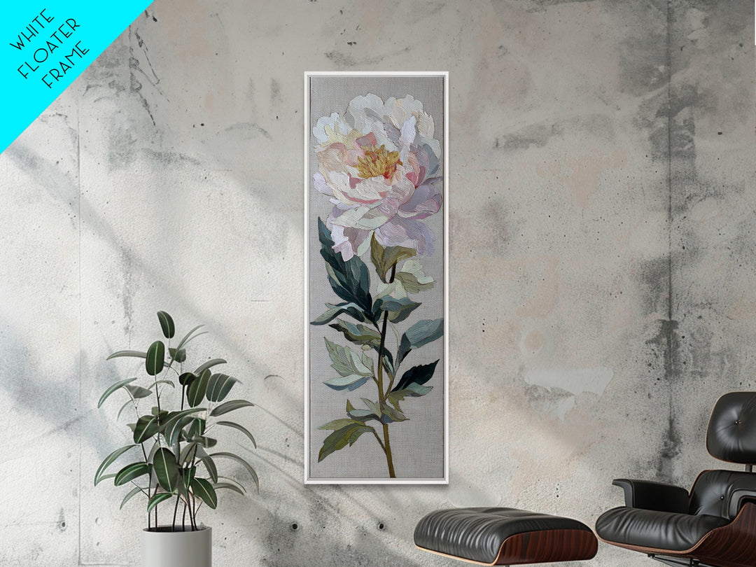 Neutral Peony Painting Canvas Print, Guest Bedroom Art, Minimalist Decor, Bedroom Decor, Abstract Art, Guest, Digital Print, GBA-1x3-93