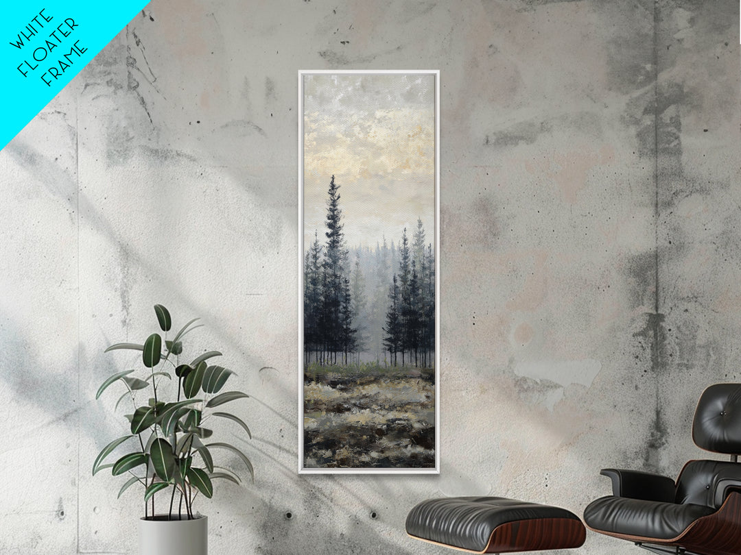 Monochrome Forest Silhouette Canvas Print, Guest Bedroom Art, Farmhouse Wall Art, Bedroom Decor, Fine Art, Guest, GBA-1x3-97