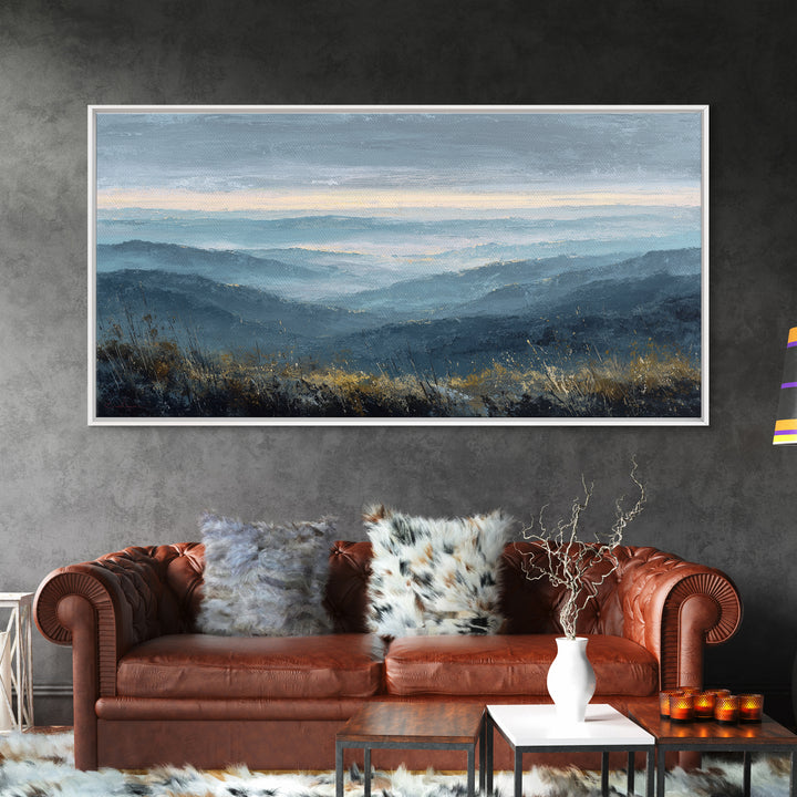 Soft Mountain Horizon Framed Canvas Print, Guest Bedroom Art, Fine Art Print, Bedroom Decor, Fine Art, Guest, Poster, GBA-2x1-27