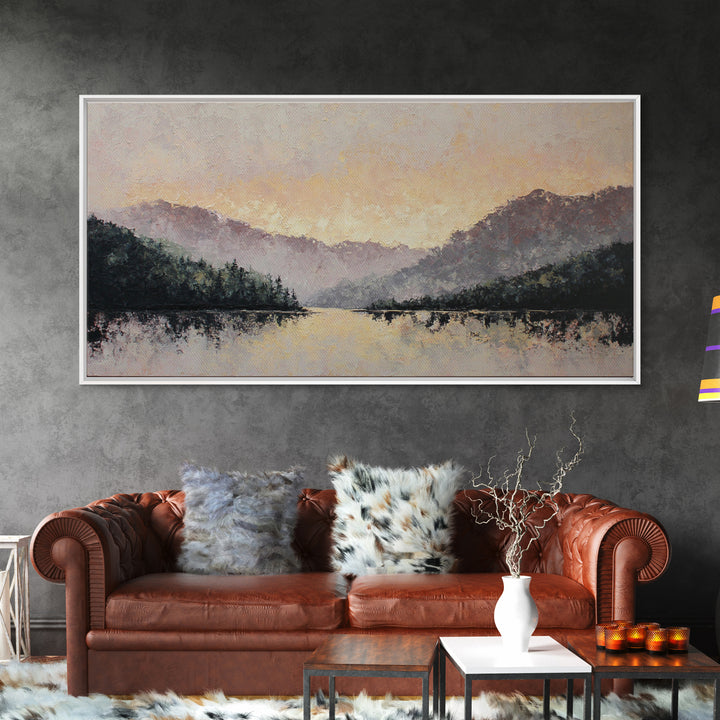 Lavender Field under Pale Sky Canvas Print, Guest Bedroom Art, Digital Prints, Bedroom Decor, Oil Painting, Guest, GBA-2x1-39