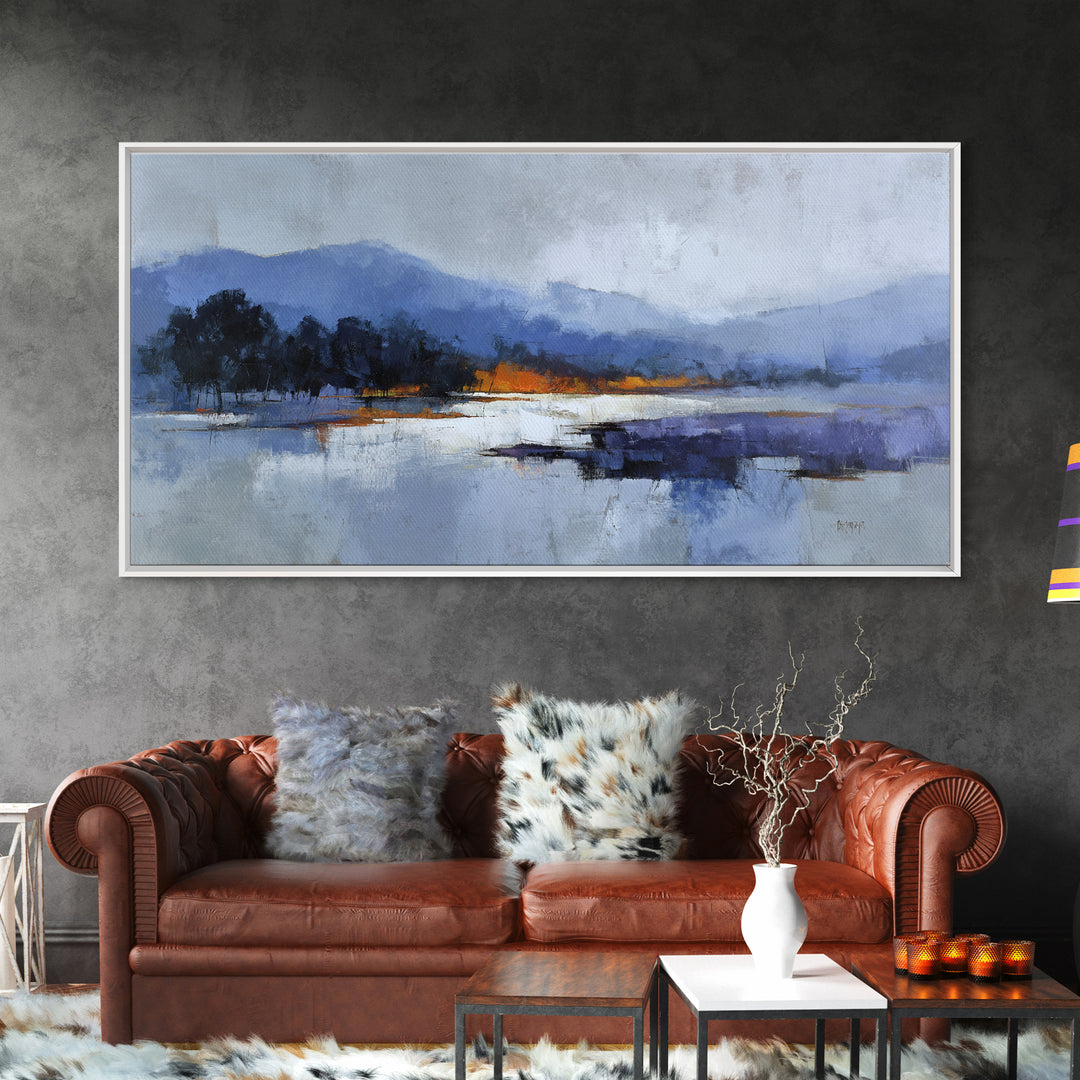 Warm Terracotta Shapes Framed Canvas Print, Guest Bedroom Art, Statement Artwork, Bedroom Decor, Abstract Art, Guest, GBA-2x1-42