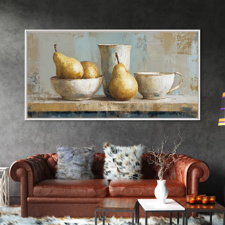 Classic Pear Still Life for Cozy Hospitality Canvas Print, Guest Bedroom Art, Home, Bedroom Decor, Guest, Bedroom Wall Art, GBA-2x1-64