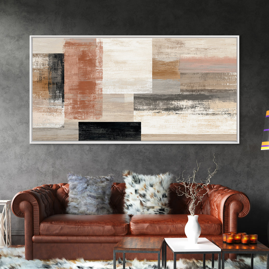 Warm Terracotta Shapes Canvas Print, Guest Bedroom Art, Textured Painting, Bedroom Decor, Abstract Art, Guest, Wall Art Prints, GBA-2x1-66