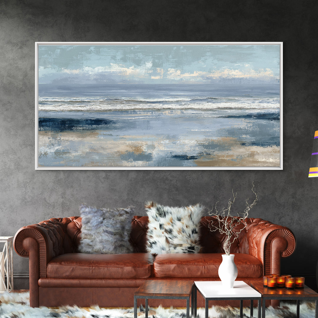 Coastal Dunes in Pale Blue and Sand Canvas Print, Guest Bedroom Art, Home, Bedroom Decor, Fine Art, Guest, Bedroom Wall Art, GBA-2x1-73