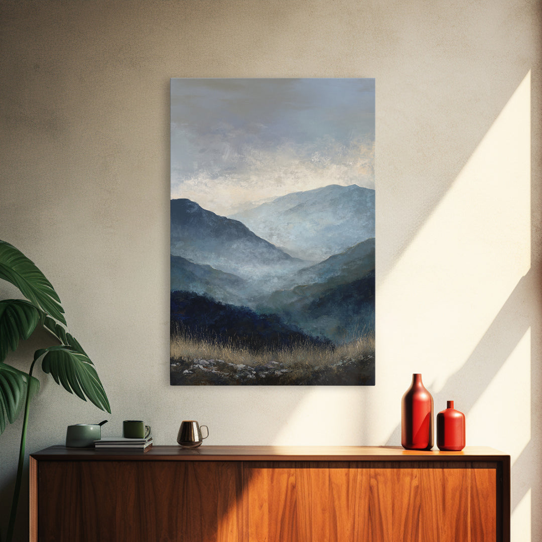 Soft Mountain Horizon Canvas Print, Guest Bedroom Art, Gallery Decor, Bedroom Decor, Oil Painting, Guest, Contemporary Art, GBA-2x3-15