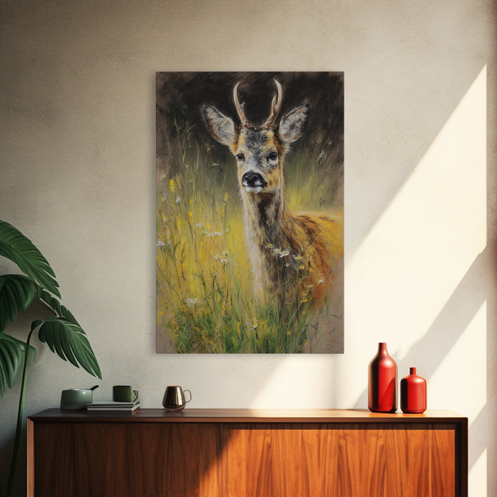 Sunlit Meadow with Delicate Flowers Canvas Print, Guest Bedroom Art, Art Print, Bedroom Decor, Fine Art, Guest, Home, GBA-2x3-23
