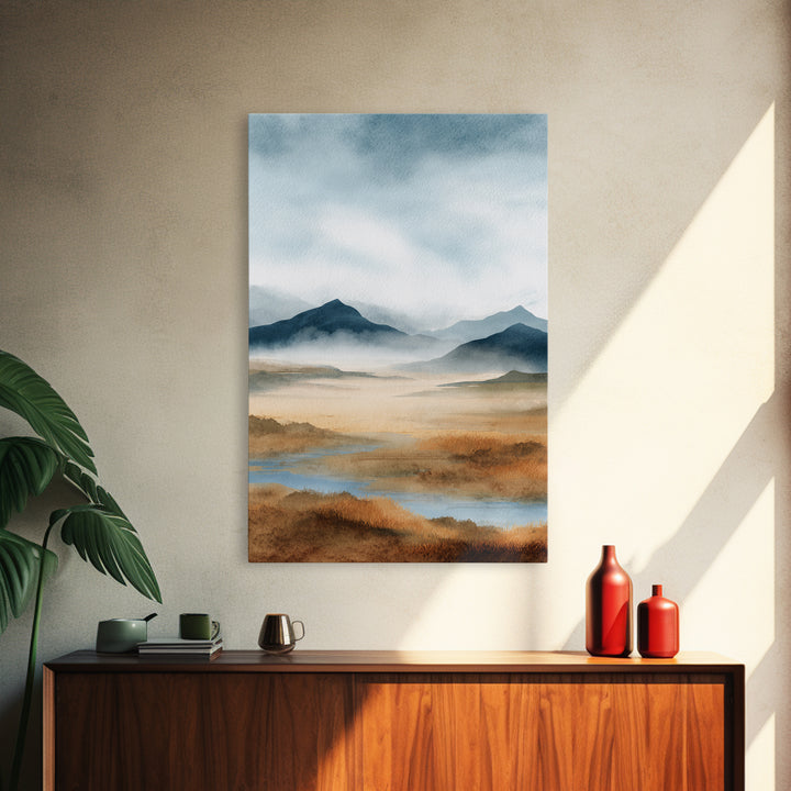 Soft Mountain Horizon Canvas Print, Guest Bedroom Art, Minimalist Decor, Bedroom Decor, Fine Art, Guest, Digital Print, GBA-2x3-39