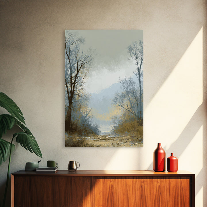 Monochrome Forest Silhouette Canvas Print, Guest Bedroom Art, Prints, Bedroom Decor, Oil Painting, Guest 445, Set of Wall Art, GBA-2x3-45