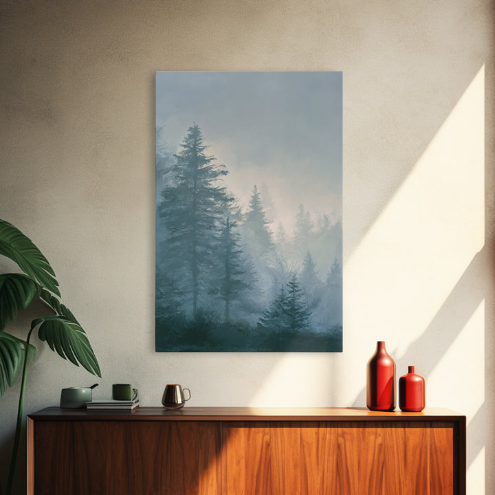 Monochrome Forest Silhouette Framed Canvas Print, Guest Bedroom Art, Bedroom Decor, Fine Art, Guest, Above Bed Decor, GBA-2x3-69