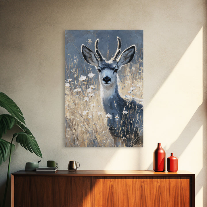 Sunlit Meadow with Delicate Flowers Canvas Print, Guest Bedroom Art, Print, Bedroom Decor, Oil Painting, Guest, GBA-2x3-71