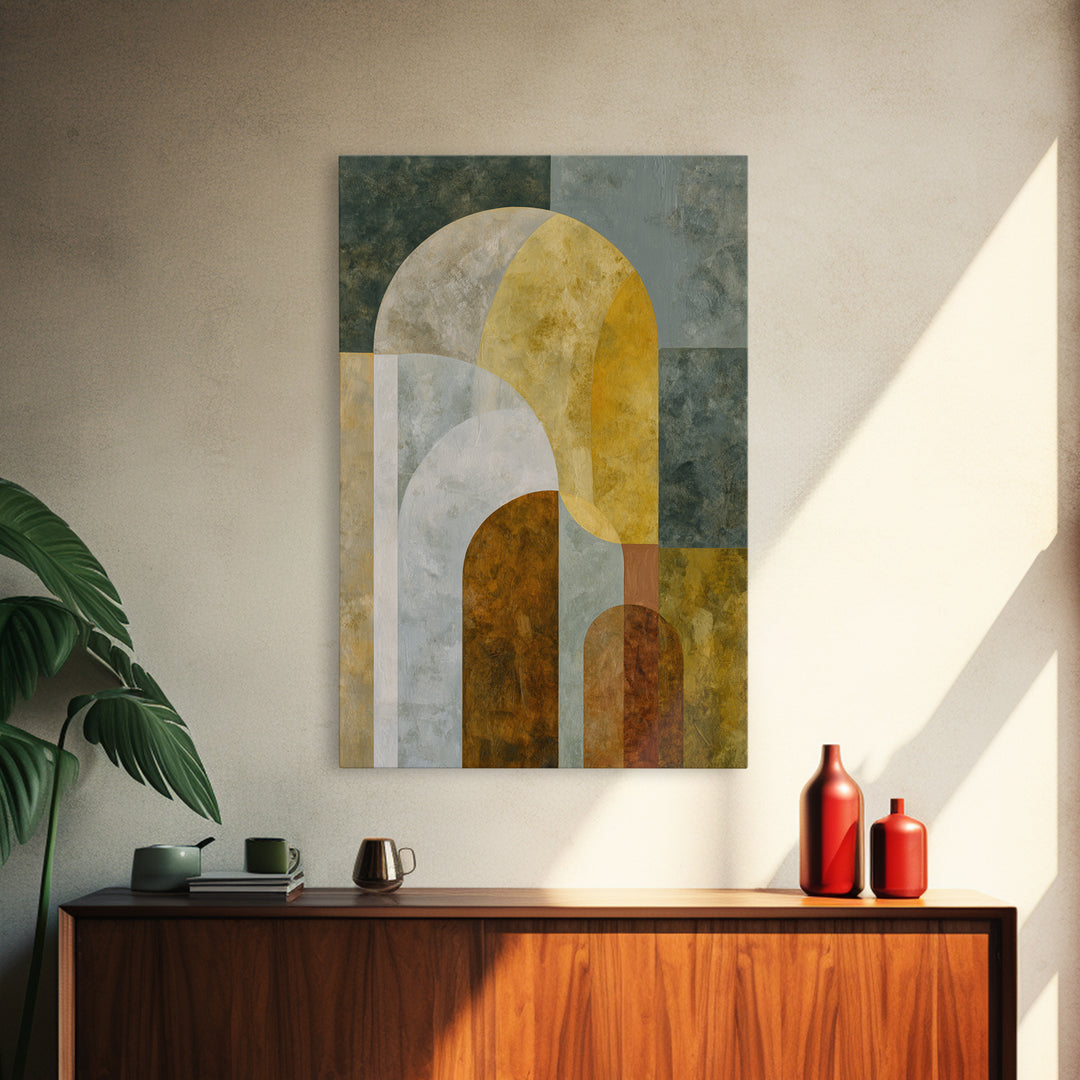 Warm Abstract Arches Framed Canvas Print, Guest Bedroom Art, Farmhouse Decor, Bedroom Decor, Fine Art, Guest, Trendy Wall Art, GBA-2x3-83