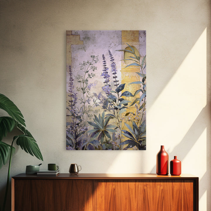 Lavender Field under Pale Sky Canvas Print, Guest Bedroom Art, New Home Gift, Bedroom Decor, Guest, Minimalist Wall Art, GBA-2x3-99