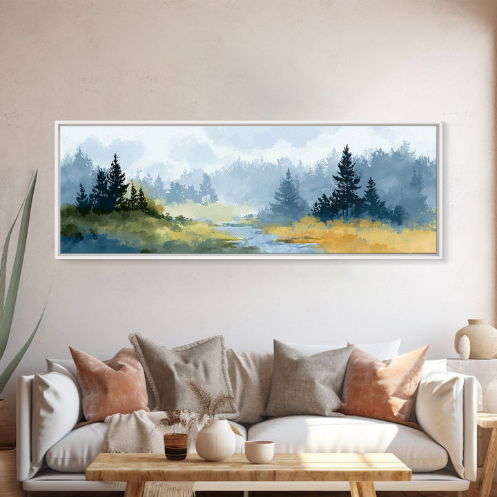 Monochrome Forest Silhouette Canvas Print, Guest Bedroom Art, Farmhouse Decor, Bedroom Decor, Fine Art, Guest, Trendy Wall Art, GBA-3x1-29