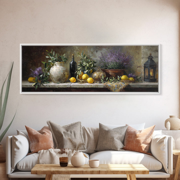 Olive Branch Still Life Canvas Print, Guest Bedroom Art, Living Room Decor, Bedroom Decor, Oil Painting, Guest, GBA-3x1-33