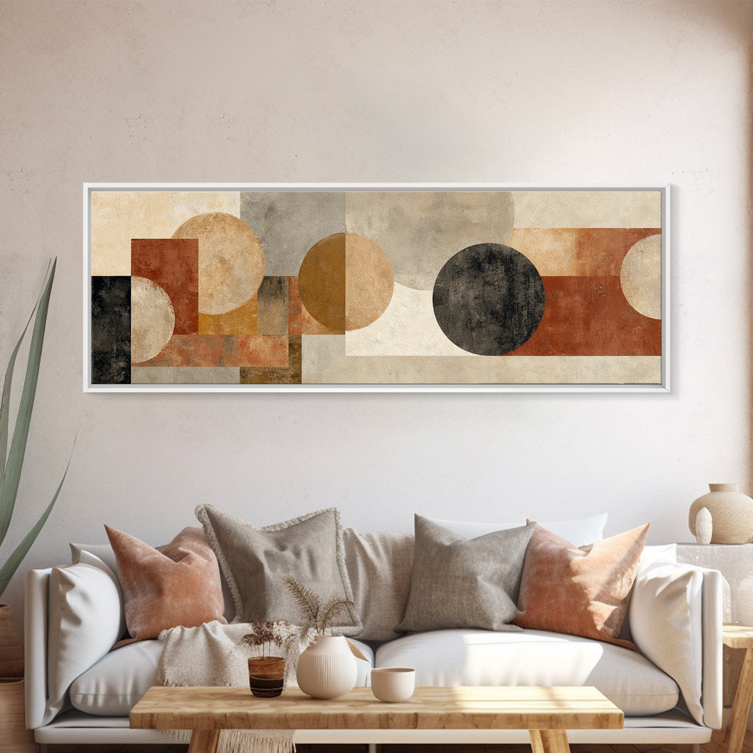 Warm Terracotta Shapes Canvas Print, Guest Bedroom Art, Printable Wall Art, Bedroom Decor, Fine Art, Guest, Bedroom Wall Decor, GBA-3x1-38
