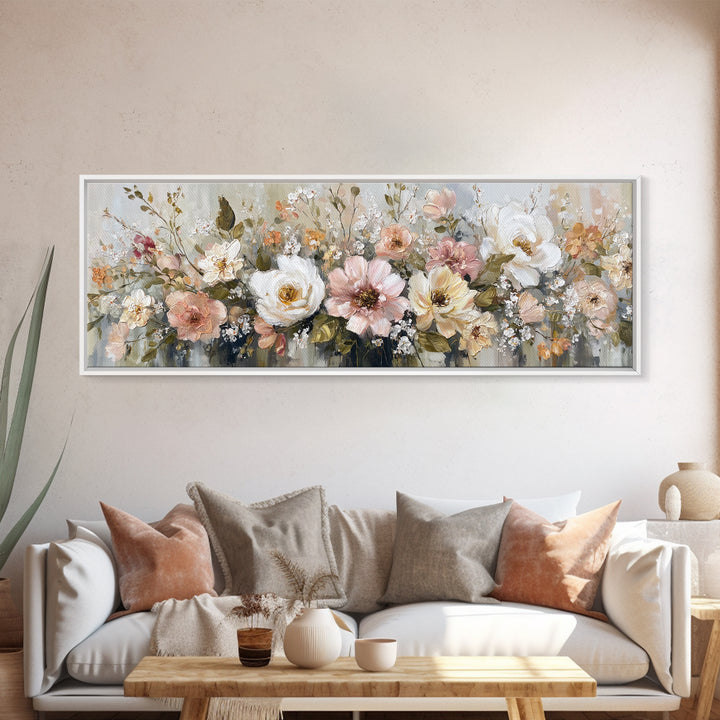 Welcoming Wildflower Bouquet Canvas Print, Guest Bedroom Art, Above Bed Decor, Bedroom Decor, Fine Art, Guest, Boho Decor, GBA-3x1-41