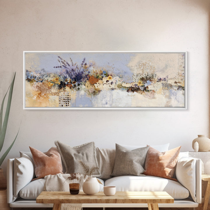 Lavender Field under Pale Sky Framed Canvas Print, Guest Bedroom Art, Wall Art, Bedroom Decor, Fine Art, Guest, New Home Gift, GBA-3x1-59