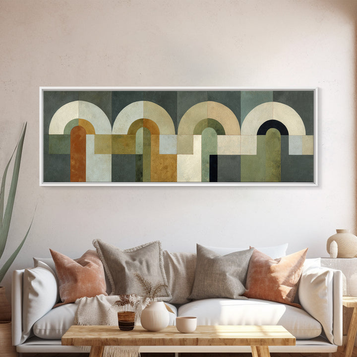 Warm Abstract Arches Framed Canvas Print, Guest Bedroom Art, Printable Wall Art, Bedroom Decor, Guest, Bedroom Wall Decor, GBA-3x1-67